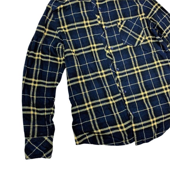 (Up To 50% Off SALE) Ci Sono Button Down Plaid Long Sleeve Top - Picture 2 of 3